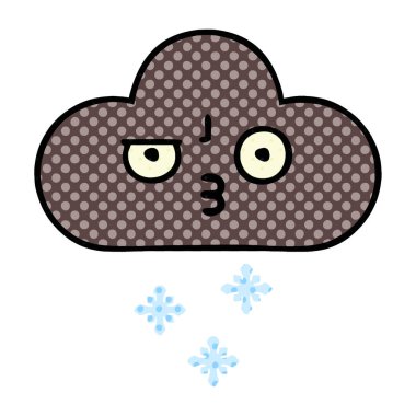 çizgi roman tarzı karikatür bir fırtına kar bulut