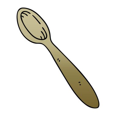 Degrade gölgeli ilginç karikatür tahta kaşık