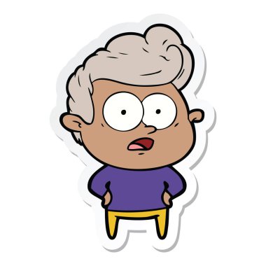 adam dik bir çizgi film etiketi