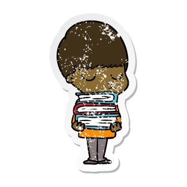 bir çizgi film sakin çocuk sıkıntılı etiket