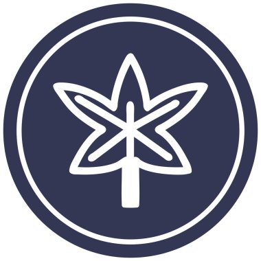 marihuana yaprağı dairesel simgesi simgesi