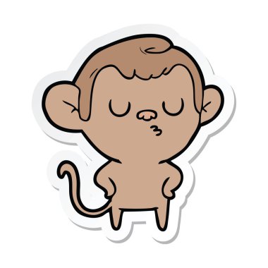 etiket bir karikatür maymun