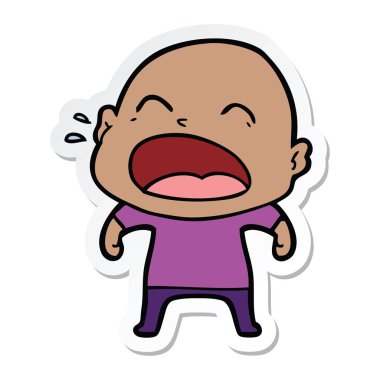 kel adam bağıran bir çizgi film etiketi