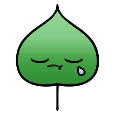 Degrade gölgeli çizgi film ekspresiyon yaprak