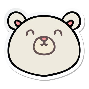 ilginç bir el etiket karikatür kutup ayısı çizilmiş