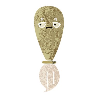 Retro illüstrasyon stil çizgi film bir boya fırça