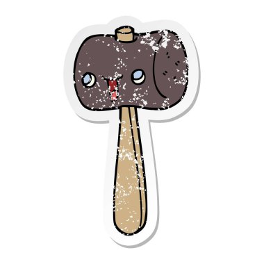 bir çizgi film çekiç sıkıntılı etiket