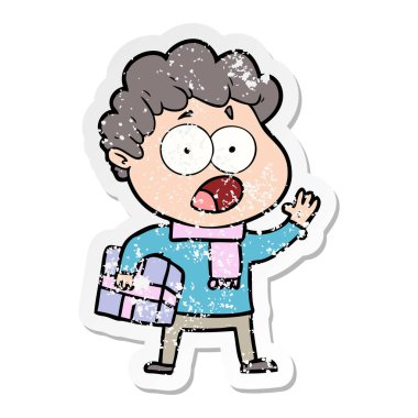 sürpriz nefes nefese bir çizgi film adamın sıkıntılı etiket