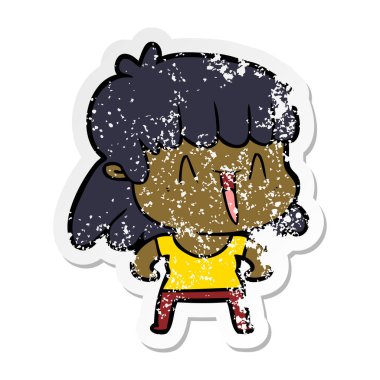 bir çizgi film kadının sıkıntılı etiket