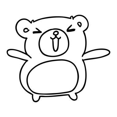 çizim için illüstrasyon kawaii şirin oyuncak ayı