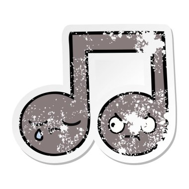 sevimli çizgi nota sıkıntılı etiket