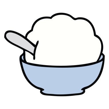 ilginç karikatür dondurma kase el çekilmiş