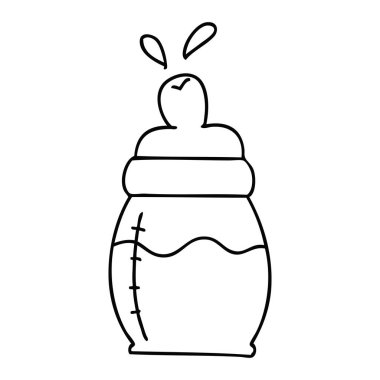 çizim için ilginç karikatür biberon süt