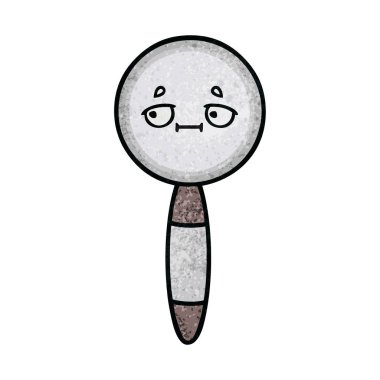 Retro grunge doku karikatür bir büyüteç