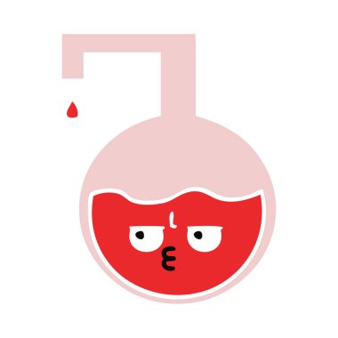 düz renk retro karikatür bilimsel deney 