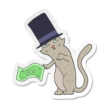 etiket bir karikatür zengin kedi