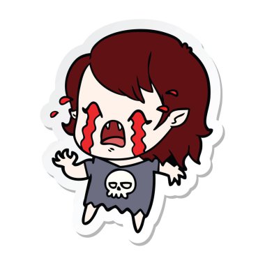 bir çizgi film ağlayan vampir kız etiketi