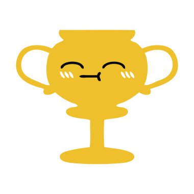 düz renk retro karikatür bir kupa