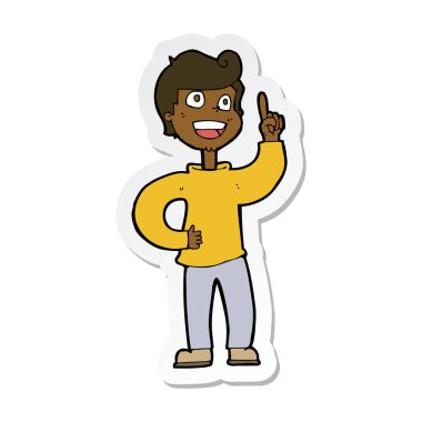 Harika bir fikir ile bir çizgi film çocuk etiket