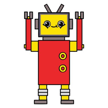 sevimli çizgi bir robot