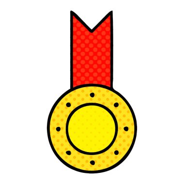 çizgi roman tarzı karikatür altın madalya