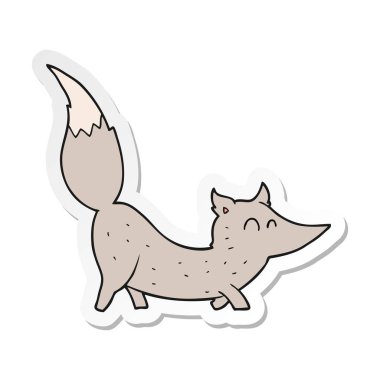 etiket bir karikatür küçük kurt