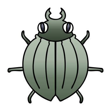 ilginç degrade gölgeli karikatür böceği