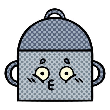 çizgi roman tarzı karikatür bir pişirme tencere