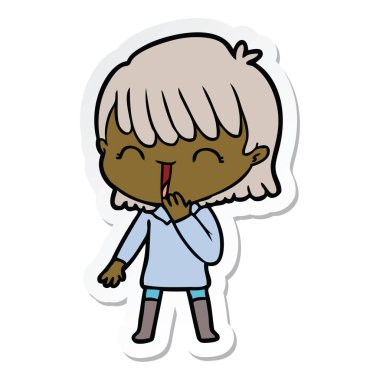 bir çizgi film kadının etiket