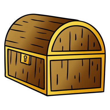 Degrade çizgi film doodle bir hazine sandığı