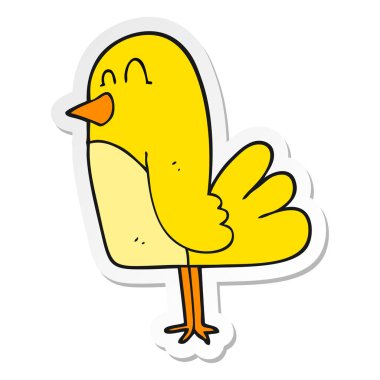 bir karikatür kuş Sticker