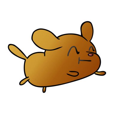 Degrade çizgi film illüstrasyon kawaii şirin bir köpek