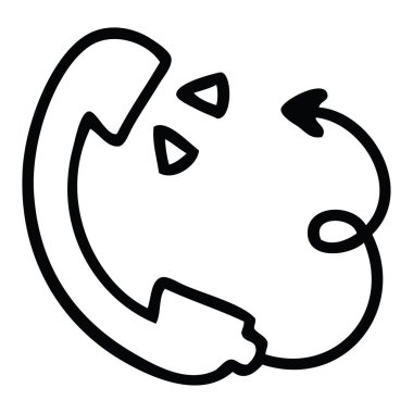 bir telefon ahizesi çizim karikatür