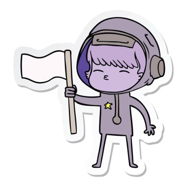 bir çizgi film meraklı astronotun etiket