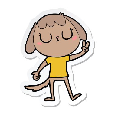 sevimli çizgi köpek etiket