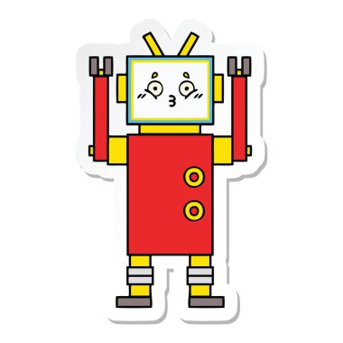sevimli çizgi robot Sticker