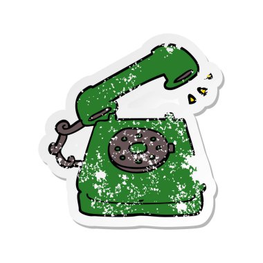 çizgi film eski telefon sıkıntılı etiket