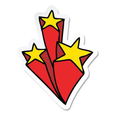 ilginç bir el etiket çizgi film yıldız çizilmiş