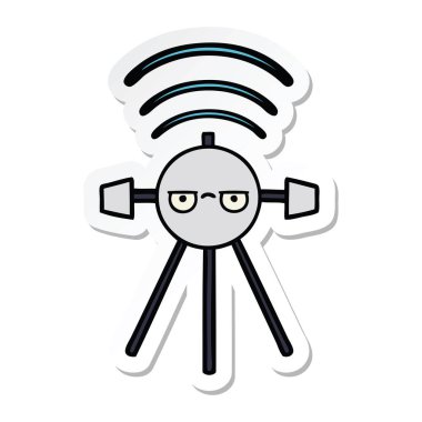 sevimli çizgi uydu etiket