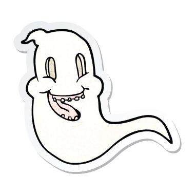 bir çizgi film ürkütücü hayalet etiket