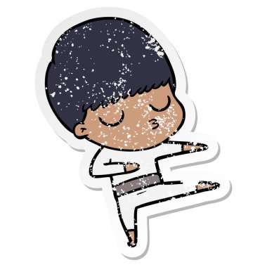 bir çizgi film sakin çocuk sıkıntılı etiket