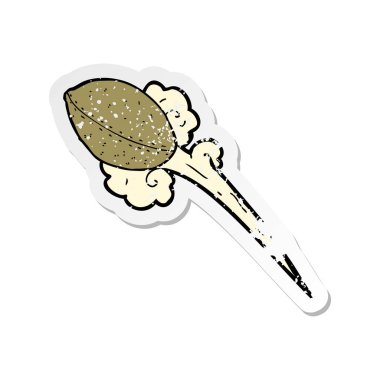 Retro sıkıntılı etiket atma futbol karikatür