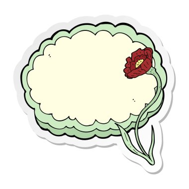 çizgi film çiçek ve bulut Çerçeve Sticker