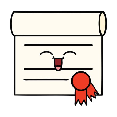 Sertifika sevimli çizgi