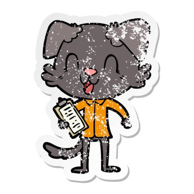 komik karikatür köpek patronu'nun sıkıntılı etiket