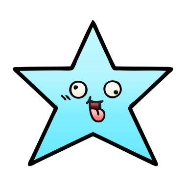 Degrade gölgeli çizgi film yıldız balık