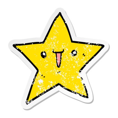 sevimli çizgi yıldız sıkıntılı etiket