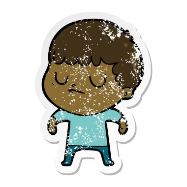 bir çizgi film huysuz çocuğun sıkıntılı etiket