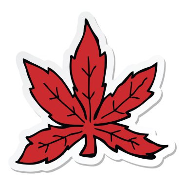 etiket bir karikatür marihuana yaprağı