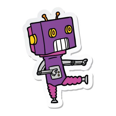 bir çizgi film robot Sticker